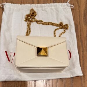 Valentino Ivory Clutch with Gold Accent
